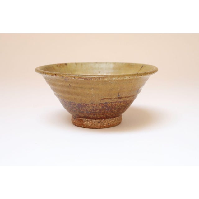 Mid-Century Modern Petite Vintage Ochre Studio Pottery Bowl by Deanna Nichols For Sale - Image 3 of 15