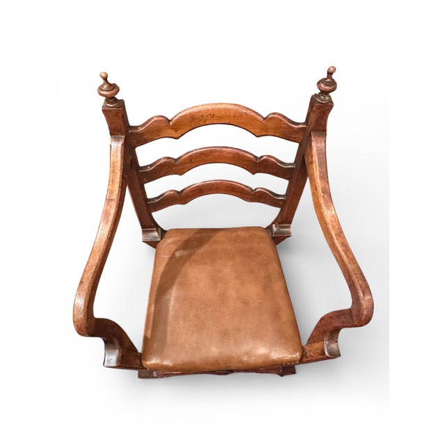 19th Century European Walnut Gondola Style Armchair. For Sale - Image 4 of 13