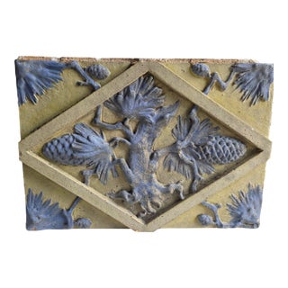 Early 20th Century Architectural Fragment Tile With Pinecone Motif For Sale