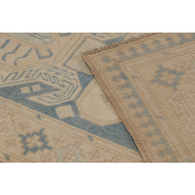 Vintage Turkish Runner With Geometric Medallions in Beige & Blue - Rug & Kilim For Sale - Image 10 of 10