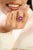 Handcrafted 925 Siver Oval Cut Ruby & Halo Diamond Flower Cocktail Ring - Size 7 For Sale - Image 4 of 10