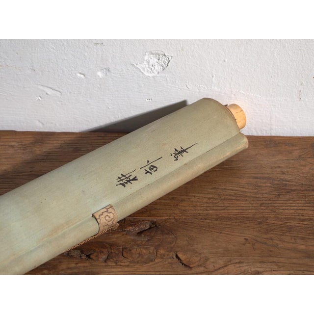 Antique Japanese Kakejiku of a Crane in Colour on Paper, 1900 For Sale - Image 4 of 12