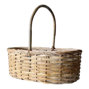 Vintage White Splint Weave Basket