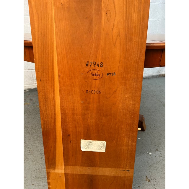 Brown Vintage Expanding Cherry Dining Table by Stickley For Sale - Image 8 of 16