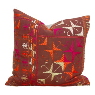 Ancient Echo, Antique Phulkari Pillow Cover For Sale