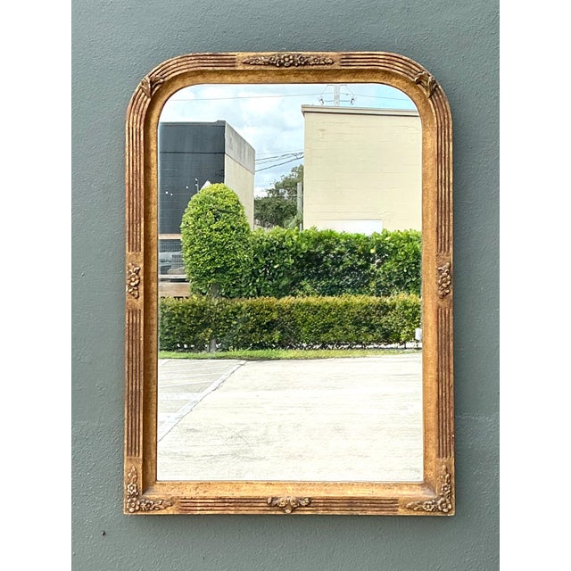 Gold Vintage Ornate Wood Wall Mirror For Sale - Image 8 of 17