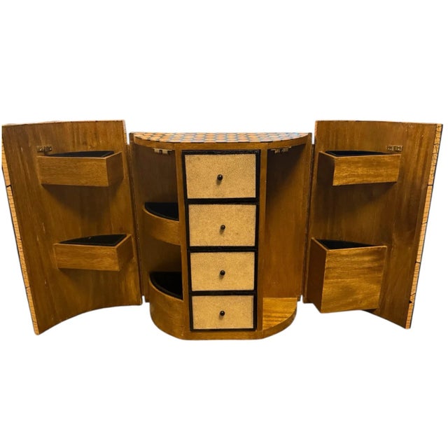 R & Y Augousti R & Y Augousti Inlaid Bamboo and Shagreen Jewelry Box For Sale - Image 4 of 9