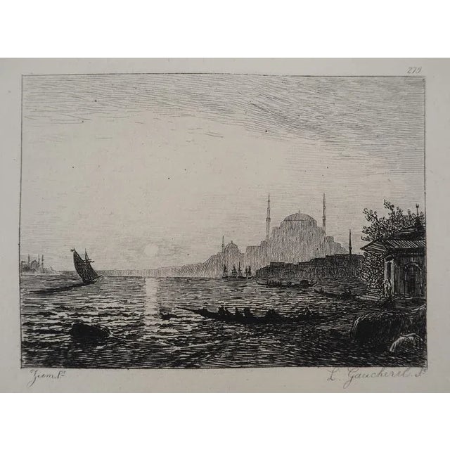 After Félix Ziem, View of Istanbul, Engraving, 1873 For Sale - Image 6 of 6