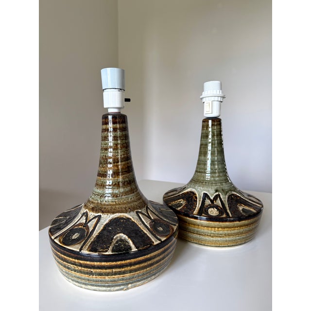Danish Ceramic Table Lamps by Arne Finne Nielsen and Noomi Backhausen for Søholm, 1960s, Set of 2 For Sale - Image 15 of 15