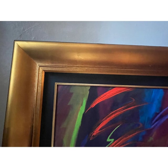 Contemporary Contemporary Mixed Media Painting on Canvas Muhammad Ali Usa Gold by Simon Bull For Sale - Image 3 of 12