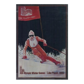 1980 Unknown 'XIII Olympic Winter Games' Photography White,Red,Black Foil Print For Sale
