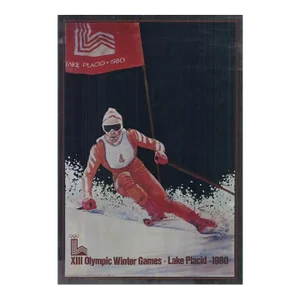 1980 Unknown 'XIII Olympic Winter Games' Photography White,Red,Black Foil Print