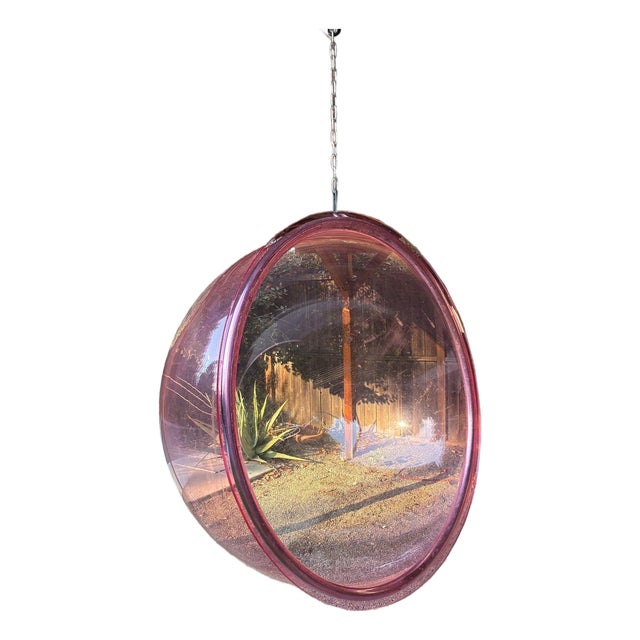 Vintage Pink Hanging Bubble Chair – Space Age MCM For Sale