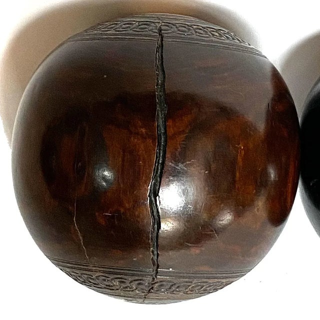 Collection of Four Scottish Thomas Taylor and English Lignum Vitae Lawn Balls For Sale - Image 13 of 16