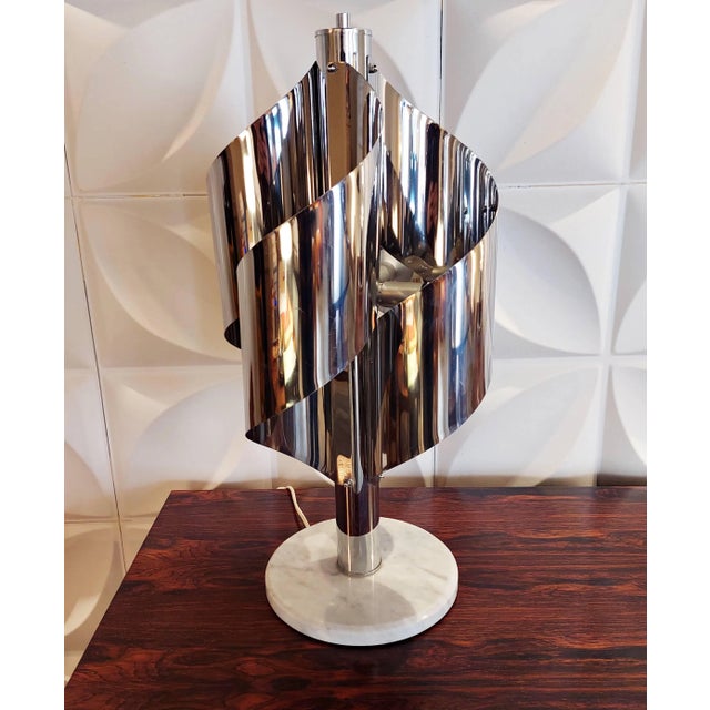 Silver Shaped Table Lamp by Goffredo Reggiani For Sale - Image 8 of 8