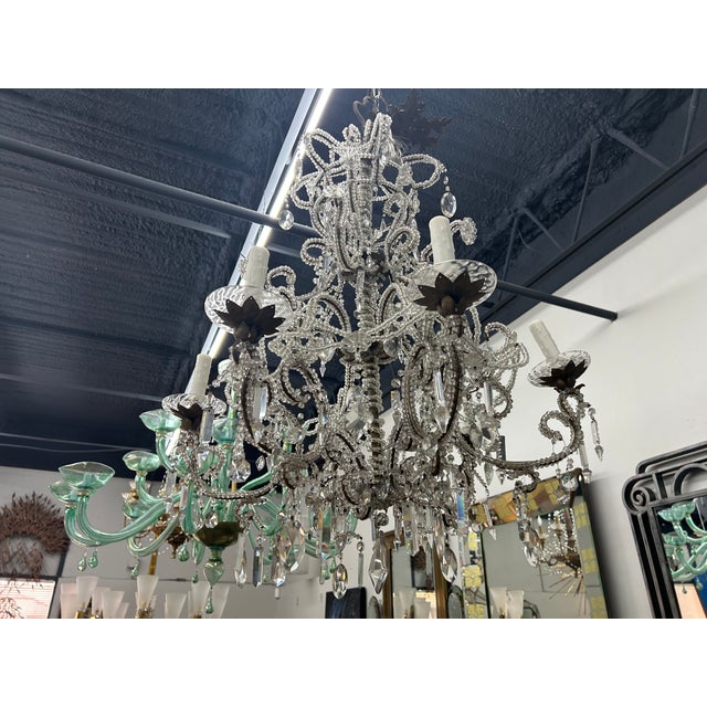 19th Century Italian Crystal Chandelier For Sale - Image 9 of 12