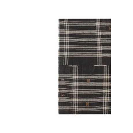 Black Black and White Striped Kilim Rug in Goat Hair For Sale - Image 8 of 11