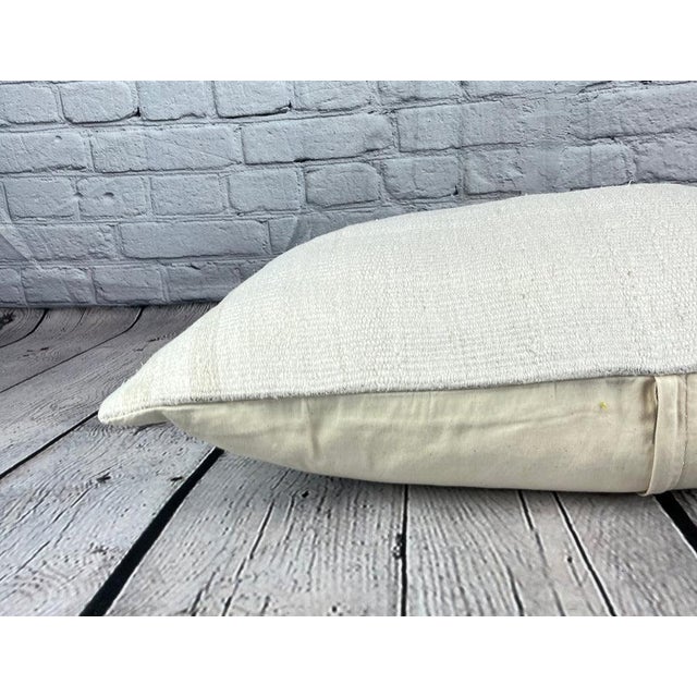 16 x 24 Hemp Pillow Turkish Cushion Natural White Pillow Cushion Cover For Sale - Image 4 of 4