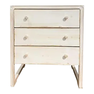 1990s White Wash 3d Dresser Style Side Table