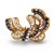 Contemporary Vintage 4.40 Carat Total Weight Diamond and Sapphire 18k Yellow Gold Brooch For Sale - Image 3 of 6