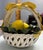 Vintage Italian Majolica Ceramic Lemon Basket With Bow & Woven Handle For Sale - Image 4 of 7