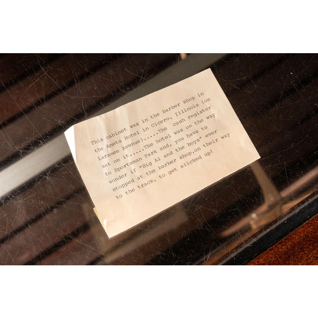 Antique Oak Barber Shop Display Cabinet For Sale In Chicago - Image 6 of 13