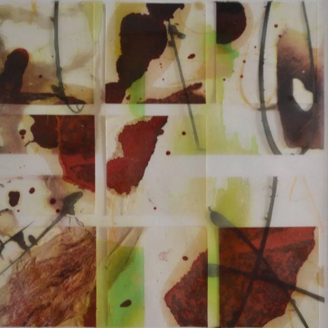 Part of the Tectonics Series from Cornwall based artist Caro Woods. Mixed media work Image 6" x 6". Behind glass