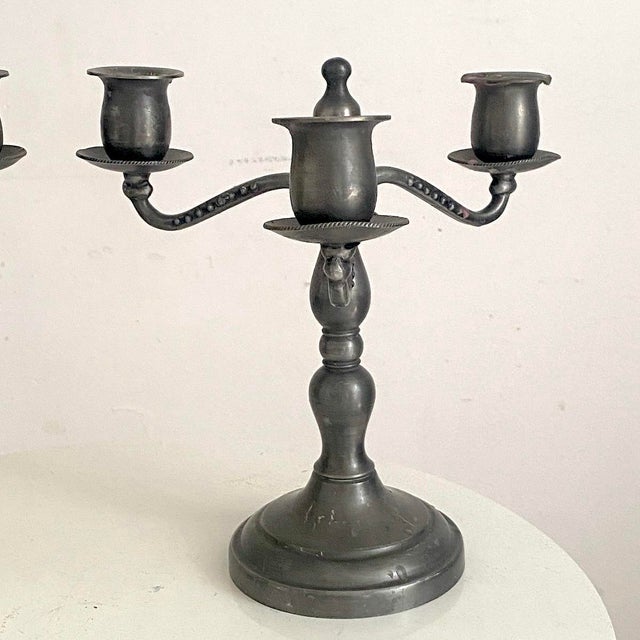 Tin Candlesticks, 1890s, Set of 2 For Sale - Image 3 of 10