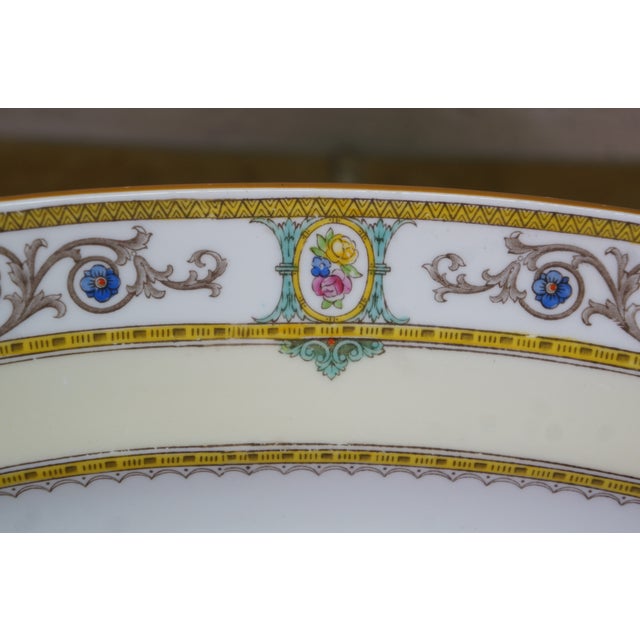 Antique Mintons England Grasmere Floral Acanthus Oval Serving Platter 15" For Sale - Image 6 of 13