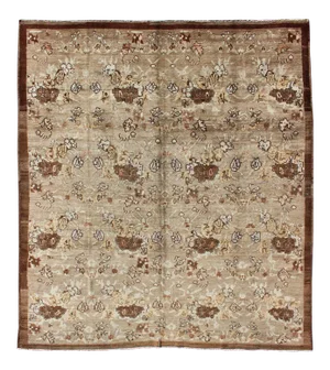 Antique Turkish Tulu Rug With Soft Beige, Warm Brown, and Cream Accents
