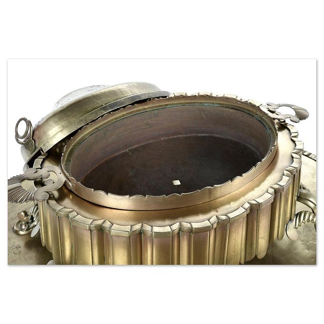 Wood Berber Brass Brazier on Mahogany Table Base For Sale - Image 7 of 10