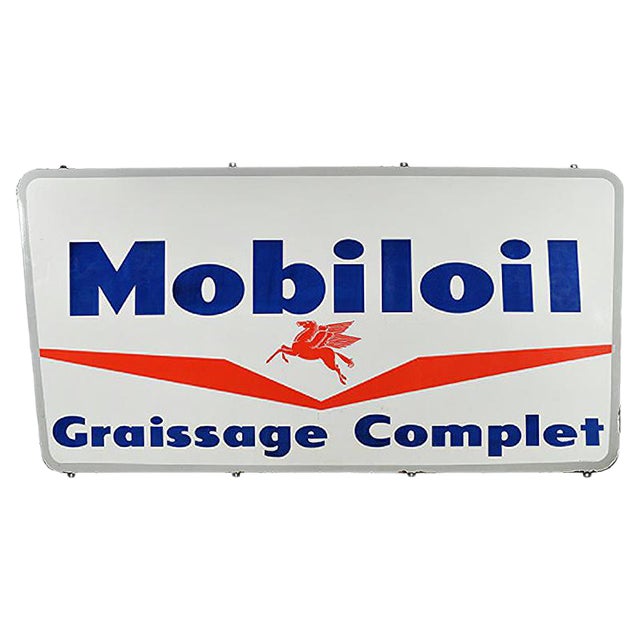 Mobiloil Enamel Sign Advertising For Sale