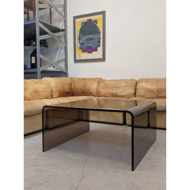 1970s Square Smoked Glass Coffee Table, 1970s For Sale - Image 5 of 11