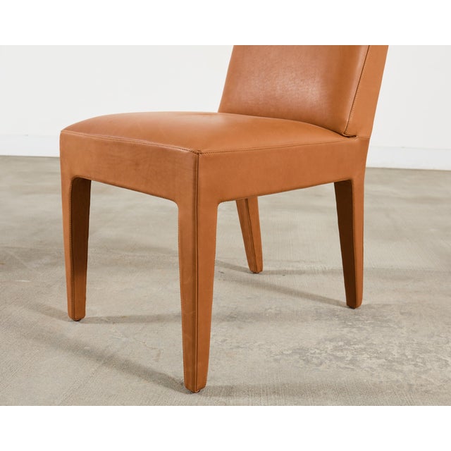 Ralph Lauren Italian Leather Mahogany Dalton Dining Chair For Sale - Image 9 of 17