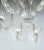 Italian Venetian Murano 1940s style (modern) clear glass chandelier with six fluted scroll arms supporting a large bowl...
