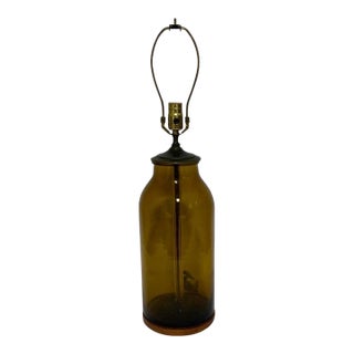 Vintage Blenko Glass Bottle Lamp For Sale