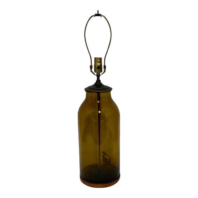 Vintage Blenko Glass Bottle Lamp For Sale