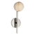 Kelly Wearstler for Visual Comfort Signature Pedra Petite Tail Sconce in Polished Nickel with Alabaster For Sale