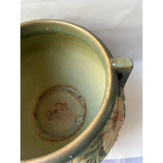 Vintgae Roseville Dahlrose 1920s Vintage Pottery Jardiniere Planter For Sale - Image 10 of 13