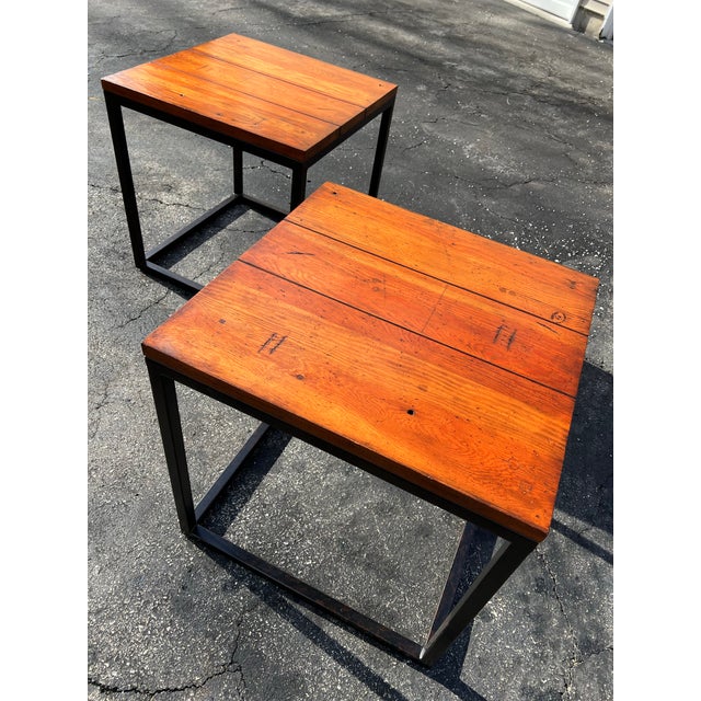 2010's Ralph Lauren Home St. Germain Iron End Tables, a Pair Model # 1316-41 Made by Henredon for Ralph Lauren Home...