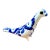 Mexican Folk Art Blue & White Pottery Bird For Sale