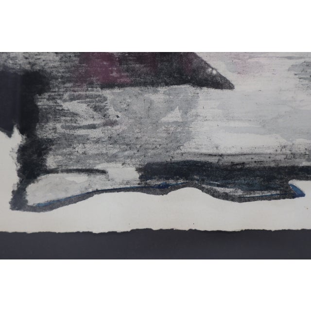 Late 20th Century Martha Cianelli Signed Modernist Abstract Lithograph in Black & Gold Frame For Sale - Image 15 of 15