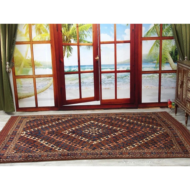 Vintage Afghan Hand-Knotted Turkmen Wool Rug, 1950s For Sale - Image 4 of 13
