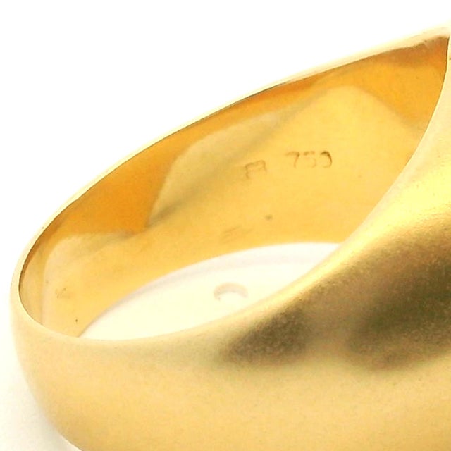 Vintage Italian 18k Gold Diamond Intaglio Ring by Bastian Bros, Size 10 For Sale - Image 13 of 13