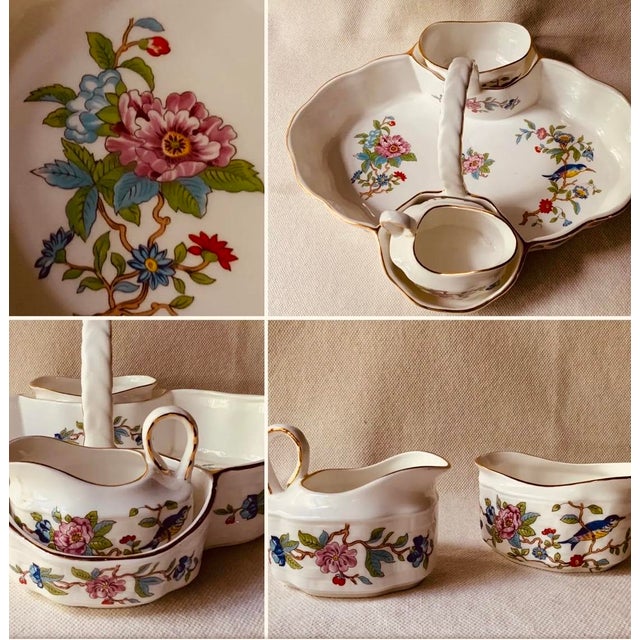 Vintage Aynsley "Pembroke" Bone China Strawberry Basket Set - 3 Pieces For Sale - Image 14 of 18