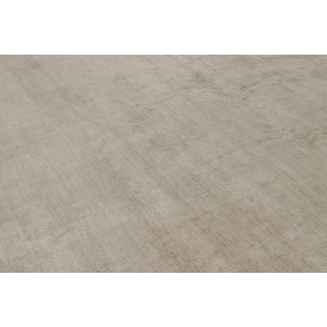 Rug & Kilim Rug & Kilim’s Oversized Modern Textural Rug in Beige-Brown Stripes and Striae - 14x16 For Sale - Image 4 of 8