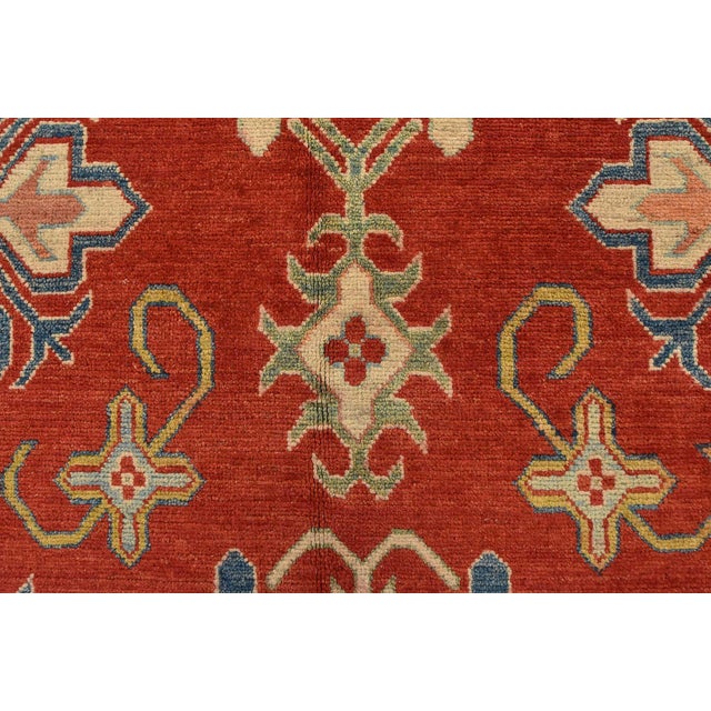 Kazak Rug 8’6” X 13’4” Red Wool Tribal Hand-Knotted Oriental Carpet For Sale - Image 11 of 15