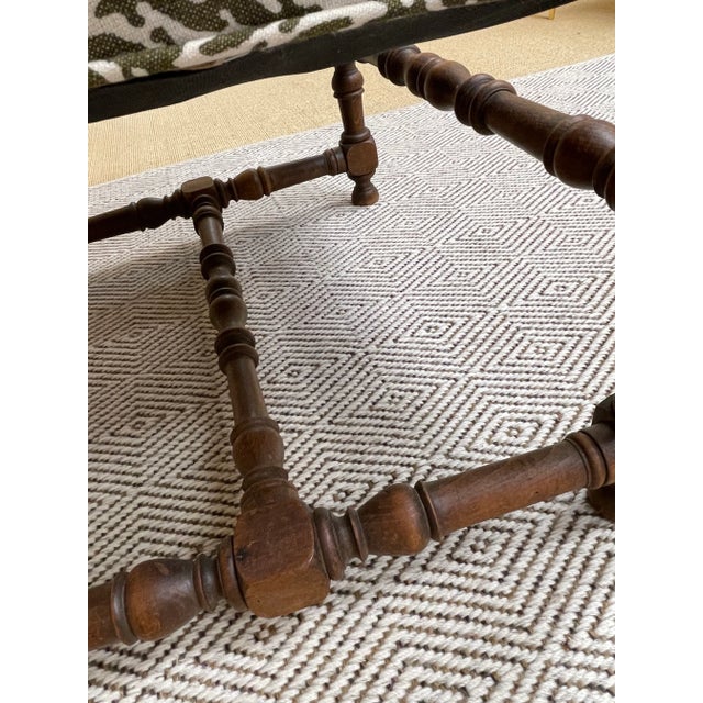 Late 20th Century Late 20th Century Louis XIII Style Upholstered Arm Chair For Sale - Image 5 of 6