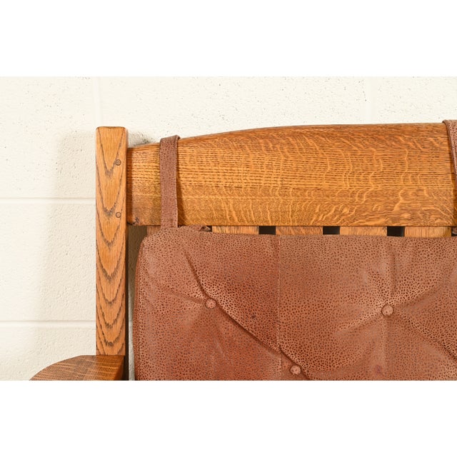 Harden Furniture Antique Mission Oak Arts & Crafts Settle Sofa or Bench, Circa 1910 For Sale In South Bend - Image 6 of 13