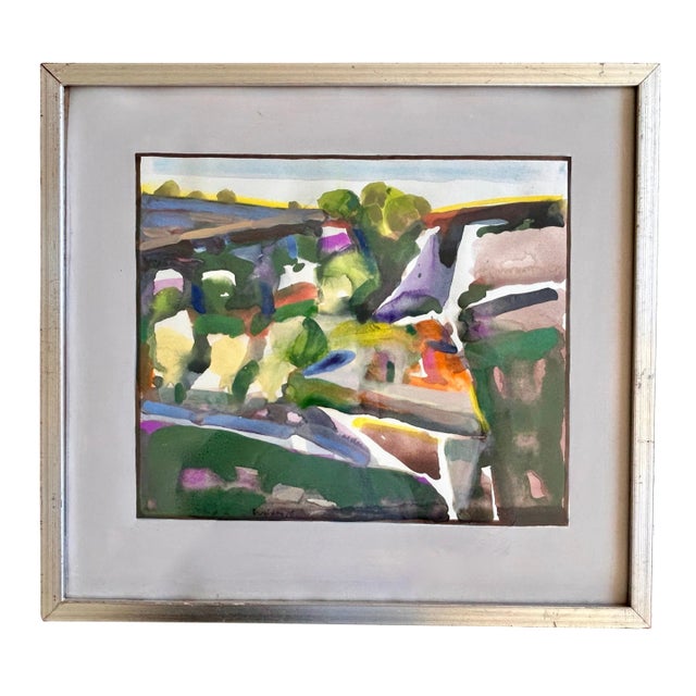 1976 Vintage California Watercolor Larry Welden Original Painting For Sale